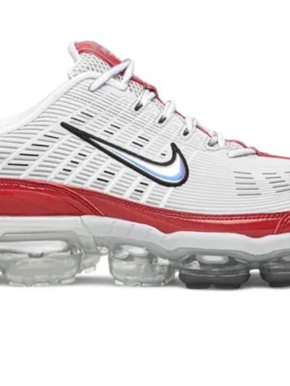 Nike White and Red Running Sneakers with Clear Air Cushion